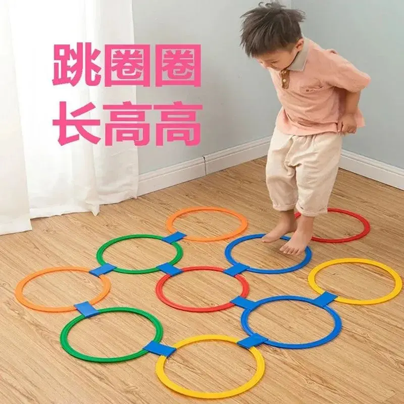 Kindergarten Hopscotch Jumping Rings Jumping Grid Play Equipment Training Equipment Sensory Training Home Use Ring Toss