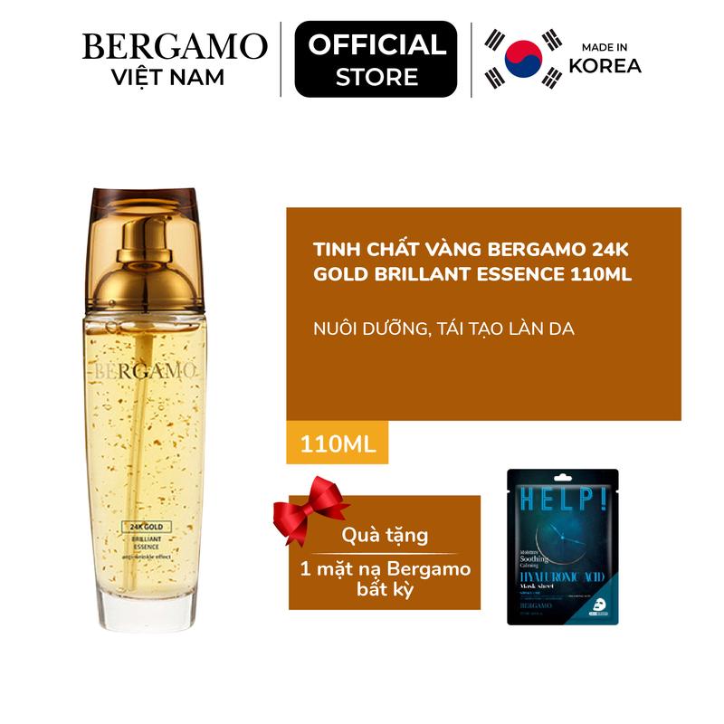 [Tặng 1 mặt nạ Bergamo] Tinh Chất Vàng Bergamo 24k Gold Brillant Essence 110ml