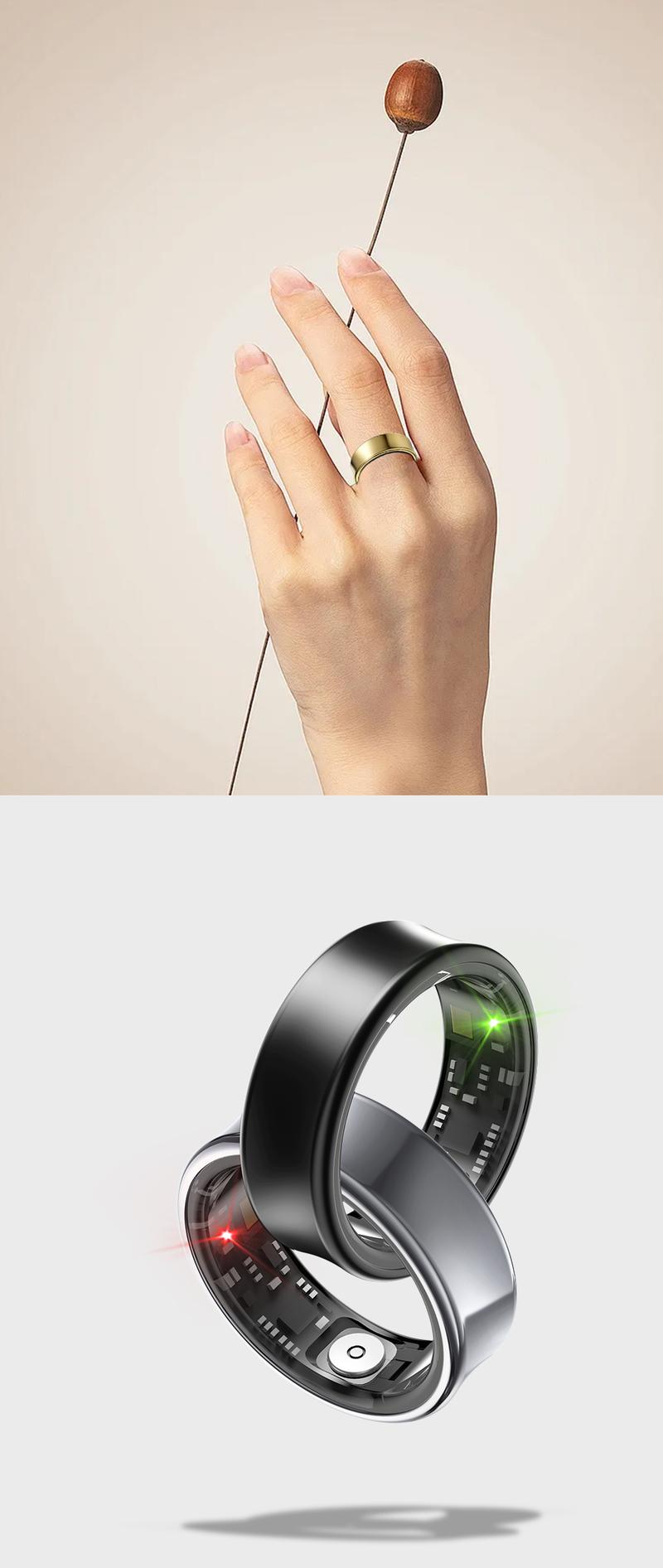 Product Introduction of Fashion SR05 smart ring Body temperature detection outdoor Titanium + epoxy resin smart finger ring Surprise Gift Box for love 30