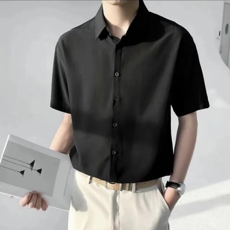Product Introduction of Áo sơ mi tay ngắn, chất vải lụa mềm mịn chống nhăn, thấm hút mồ hôi tốt. Nam Menswear 2