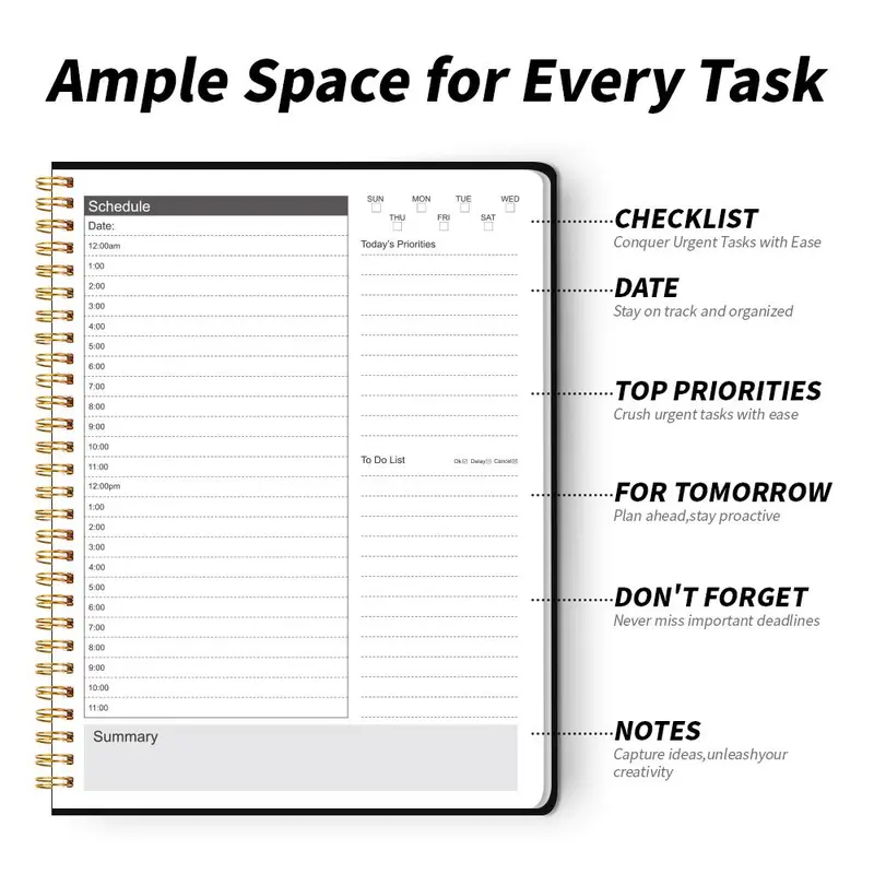 B5 Schedule Planner with Sticker, 1 Count Daily Planner Notebook, To Do List Notebook, Productivity Planner, Office Stationery & Supplies 3