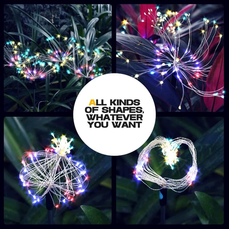 Product Introduction of LED Solar Firework Light 8 Lighting Modes LED Fairy lights for Garden Home Christmas Party Decor 41