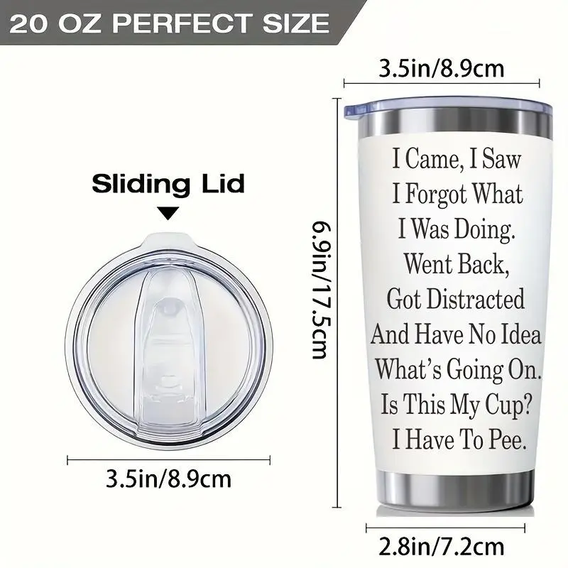 20oz Stainless Steel Tumbler with Lid, 1 Count Reusable Car Cup for Hot & Cold Beverages, Perfect Birthday & Holiday Gift 8