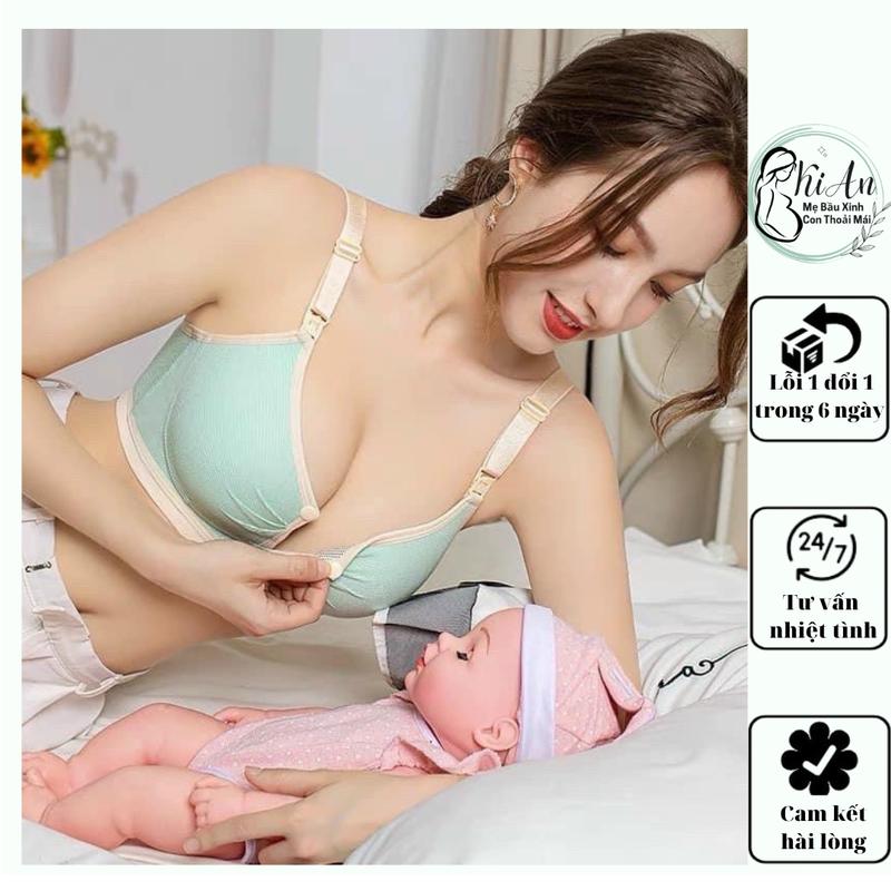  Áo lót bầu bra AL 2099 siêu nâng ngực chống chảy xệ áo ngực bầu ko gọng thoáng mát có cúc mở cho con ti đồ lót bầu 