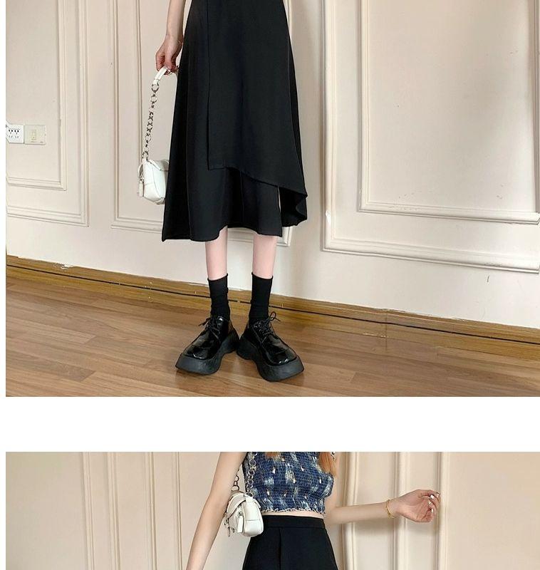 Product Introduction of Chân Váy Màu Đen, Ngoại Cỡ, Chân Váy Chữ A Che Hình Quả Lê Cạp Cao Bất Đối Xứng Dành Cho Phụ Nữ, Cô Gái Đầy Đặn, Che Bụng, Váy Ôm Sát 21