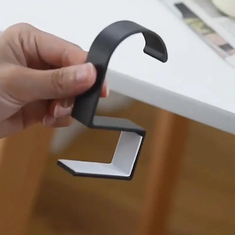 Table Side Bag Hook, 2 Counts Wall Mounted Bag Hook, Durable Removable Bag Hook, Home Organizer for Living Room Bedroom Office 8