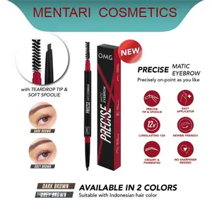 OMG OH MY GLAM EYEBROW Precise Matic, Precisely On-Point! Pensil Alis Tahan Lama dan Presisi | Waterproof & Smudgeproof | Buildable & Blendeble |  High Pigmented | Eyebrow Matic | Pensil Alis Matic  | Ramah untuk Pemula