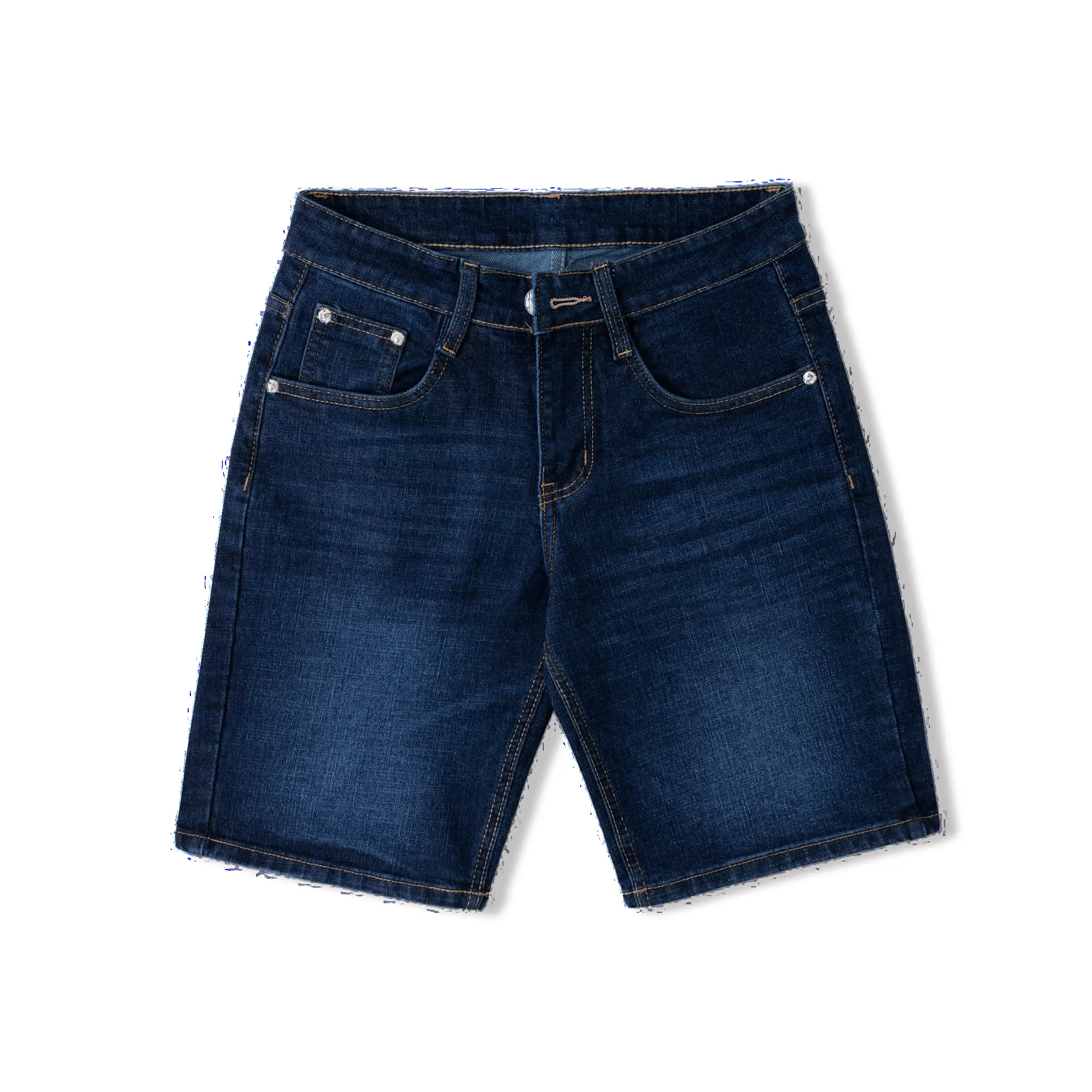 Quần short jean nam ống rộng Xanh đậm 01 vải coton co giãn nhẹ Menswear