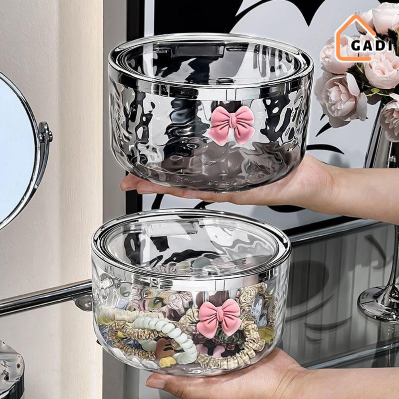  Hộp đựng đồ trong suốt vân kim cương có nắp bấm hộp đựng kẹp tóc khuyên tai đựng đồ đa năng. 