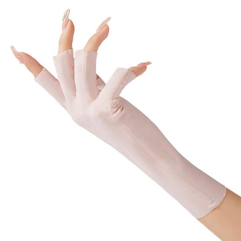 Product Introduction of Summer Ice Silk Half Fingers Gloves Women Breathable Thin Fingerless Gloves Outdoor Riding Driving Gloves Sunscreen Mittens 23