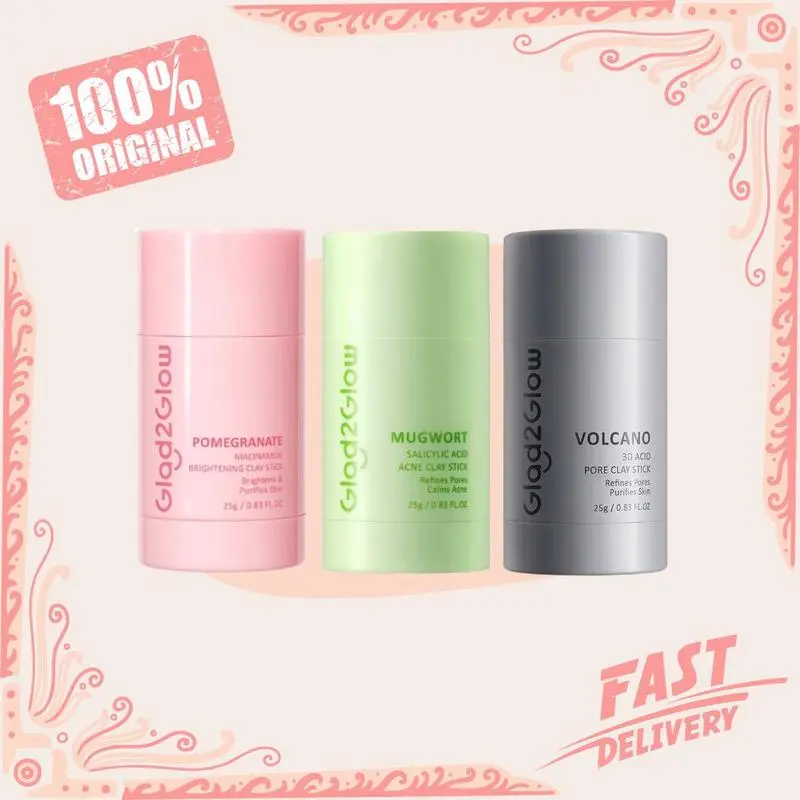 GLAD2GLOW  G2G Clay Stick Series 25g | Pomegranate Brightening | Mugwort Acne | Volcano 3D Pore