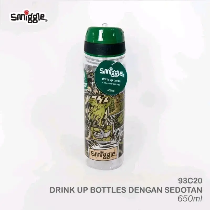 Drink Up Bottle Smiggle Botol Minum Anak Perempuan Laki-laki 650ml Terbaru Water Straw Bottles Kitchenware botol minum karakter Tahan Bocor Blue Water Bottles Sekolah 4
