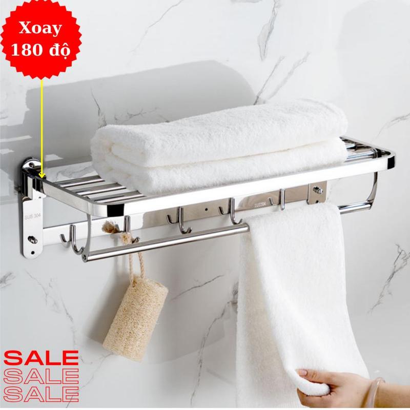 Giá treo khăn nhà tắm INOX 304 KNUS, Thanh hộp day 10 li, Không gỉ sắt, sáng bóng, dễ vệ sinh thanh  sắt