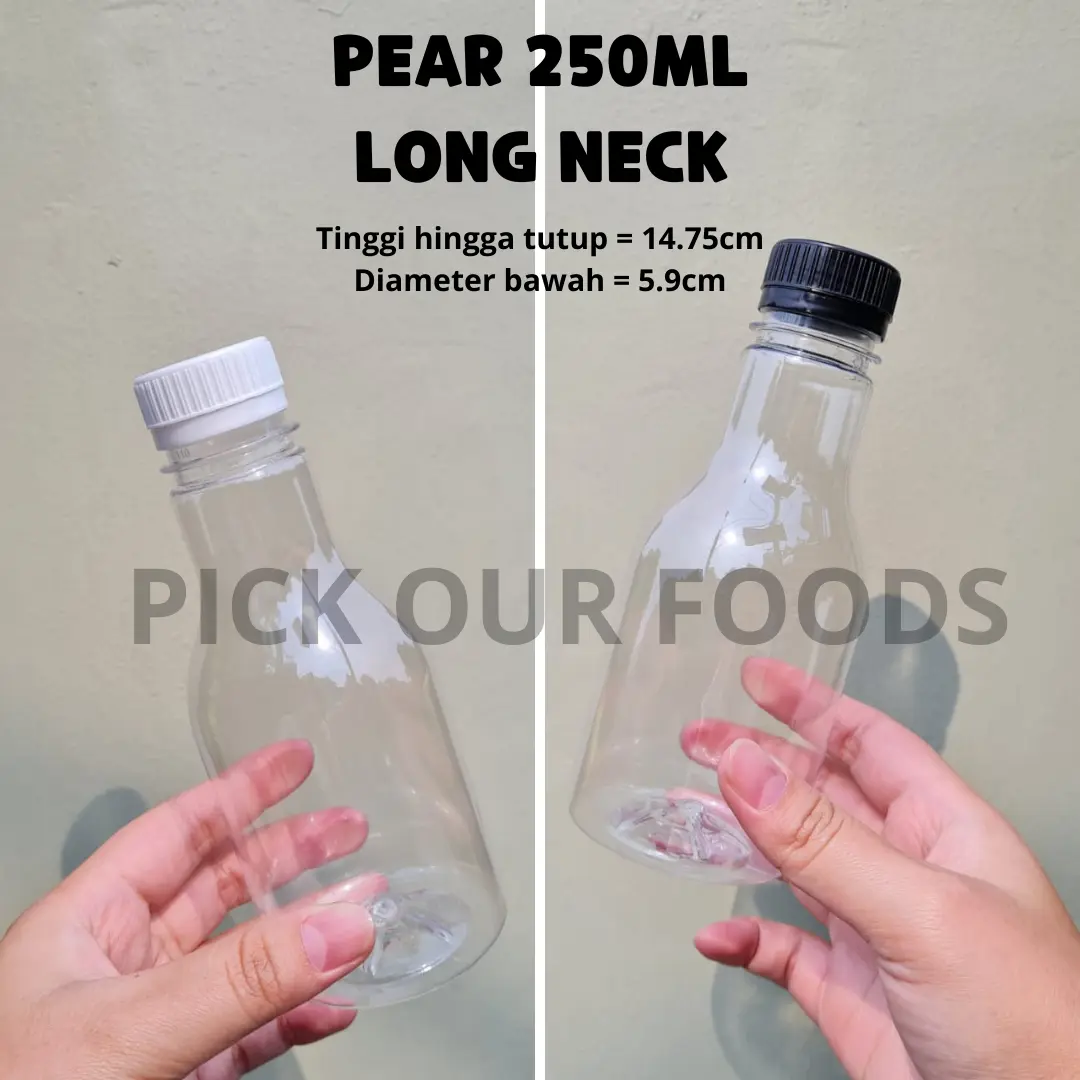 Botol Plastik Pir 250ml isi 10pcs / Botol Jus / Botol PET Jar / Botol ...