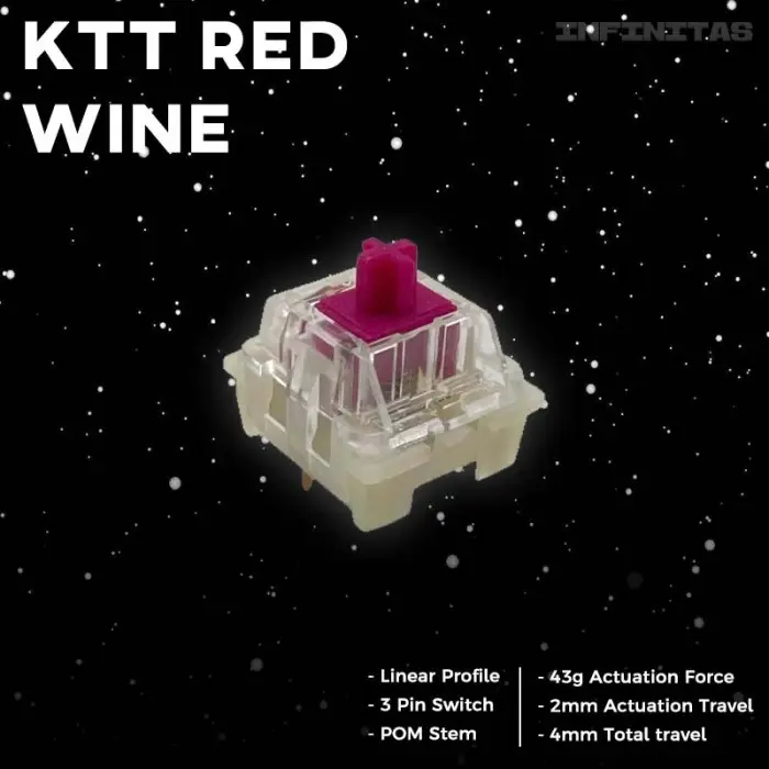 Content KTT Red Wine Pre-Lubed Mechanical keyboard switch (Linear)