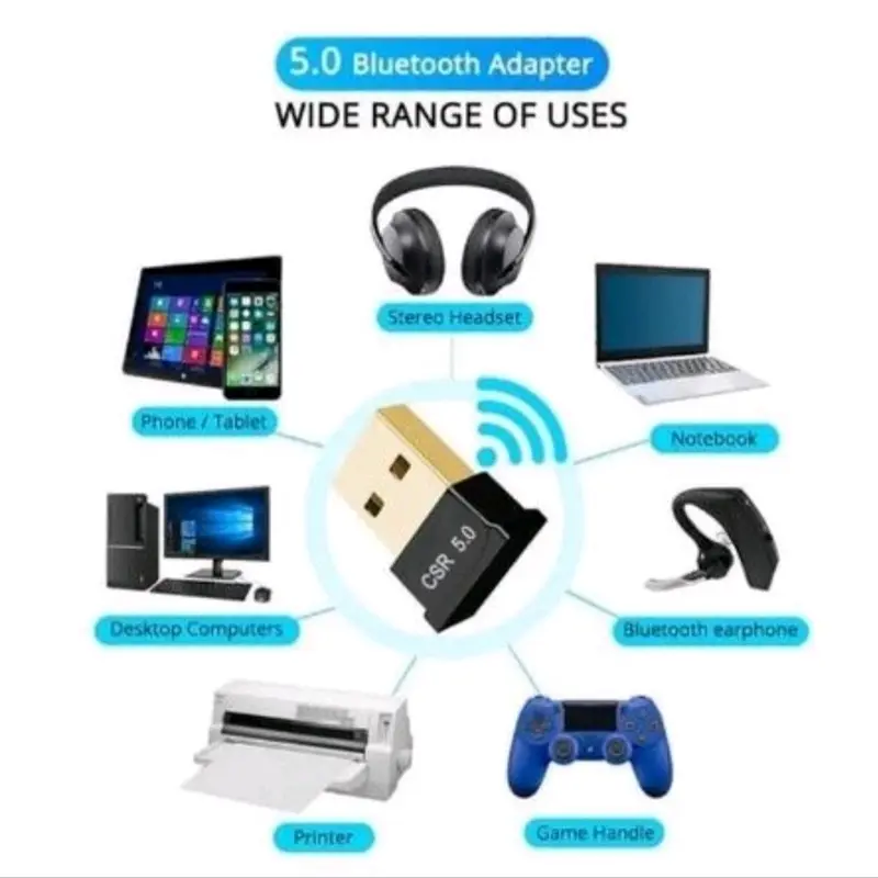 mini bluetooth usb 5.0 receiver dongle transmitter audio laptop pc 1