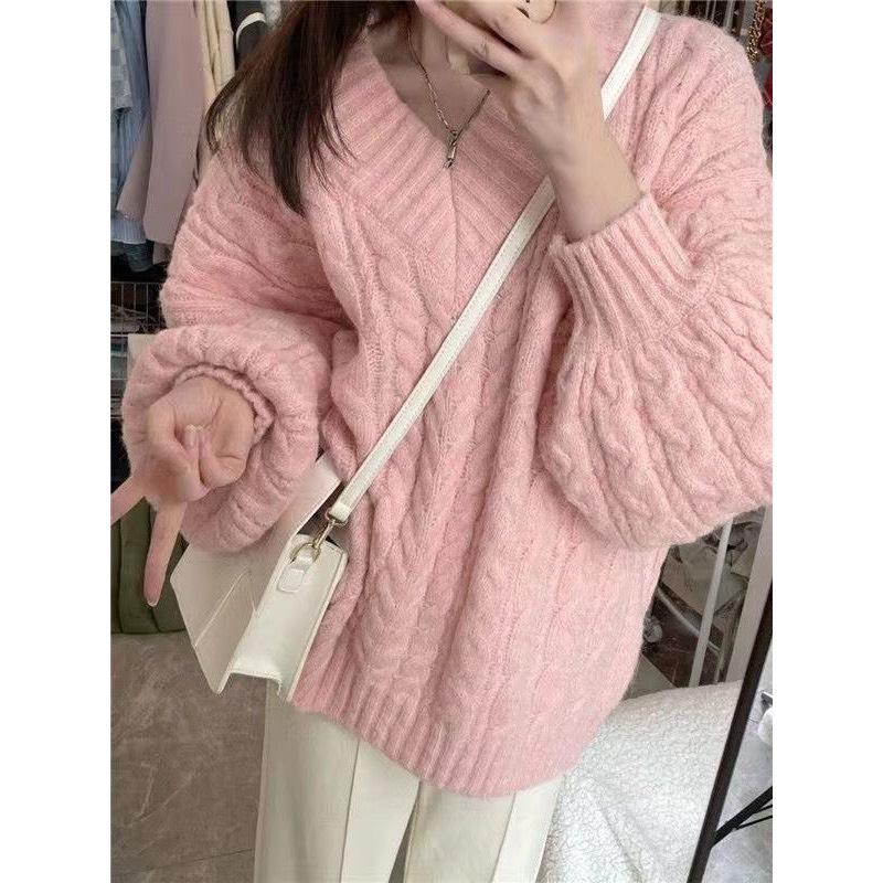 Hàng QC Loại 1 Áo Len Thừng Cổ Tim From Dáng Dài Rộng Kiểu Dáng Trẻ Trung Chất Liệu Vải Mềm Mịn Phù Hợp Mọi Lứa Tuổi Cam Closet Nữ