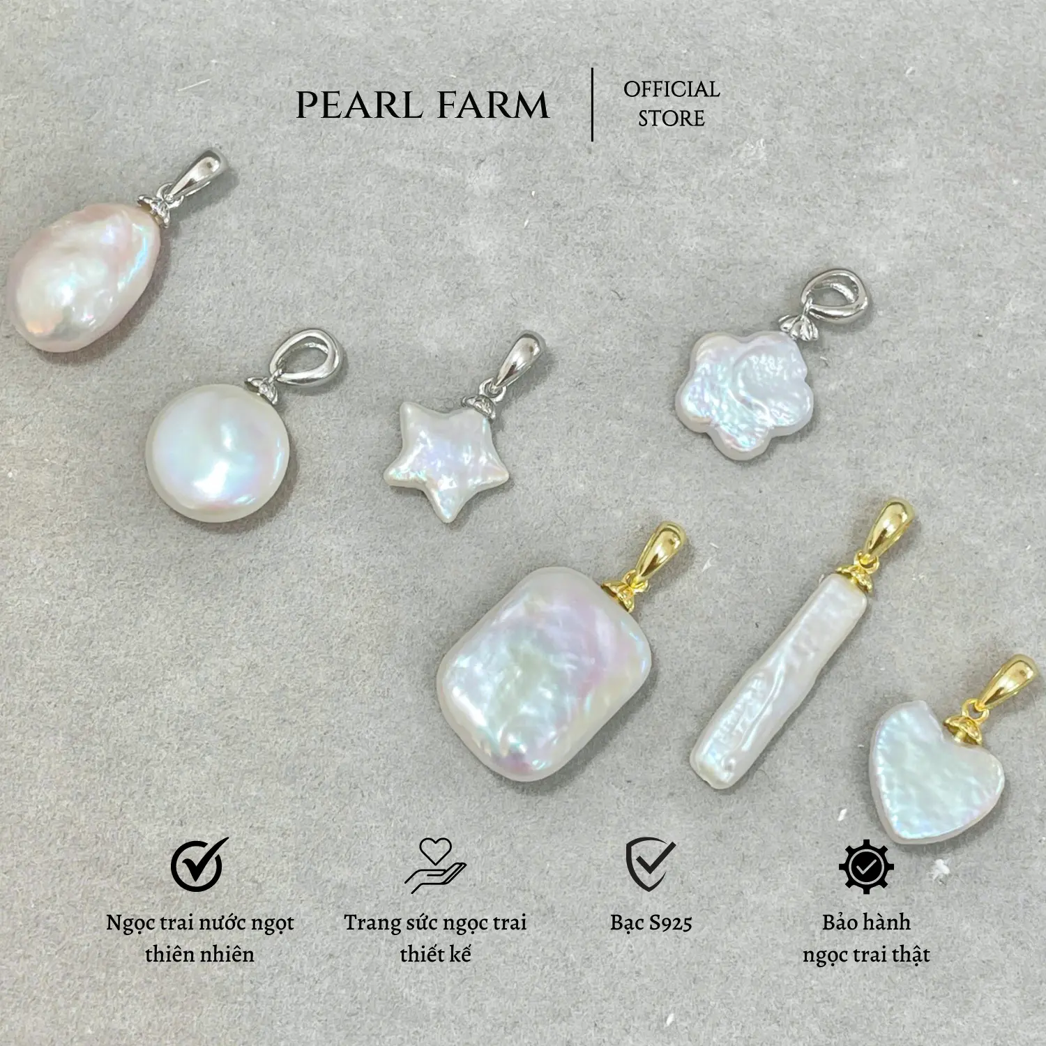 Mặt Dây Chuyền Ngọc Trai Lẻ Ngọc Phù Điêu Các Loại Pearl Farm