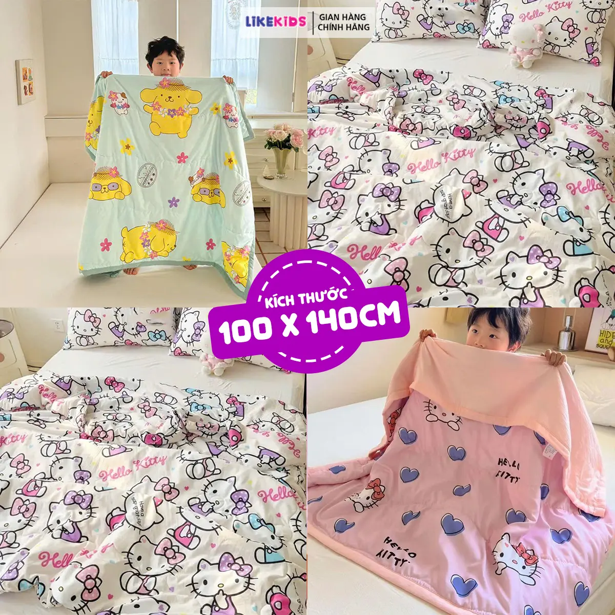 Chăn COTTON ĐŨI Cute Cho Bé 100 x 140 Cm - LikeKids