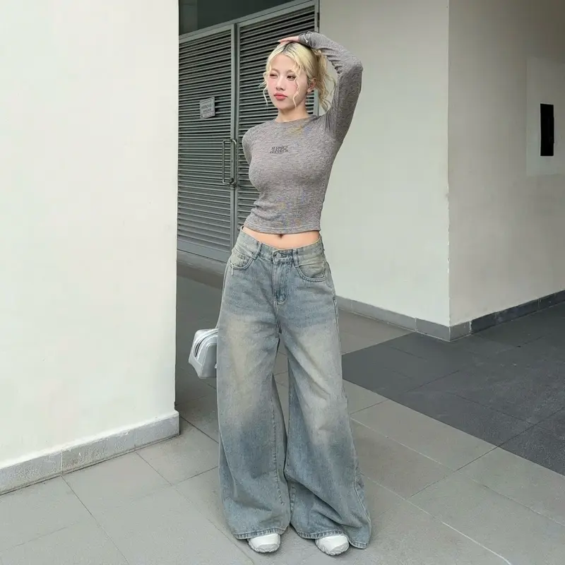 Calem Club - Quần Jeans Ống Rộng Ver 2 WIDE LEG tôn dáng cạp cao form unisex nam nữ 5