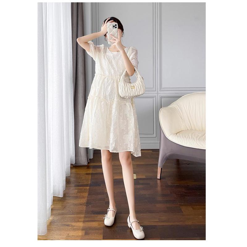 M69877# Pregnant Dress Trendy Loose Dress Women Korean Style Bubble Sleeves Elegant Stylish Summer Slim New Arrival Pregnancy Clothes Dress 6