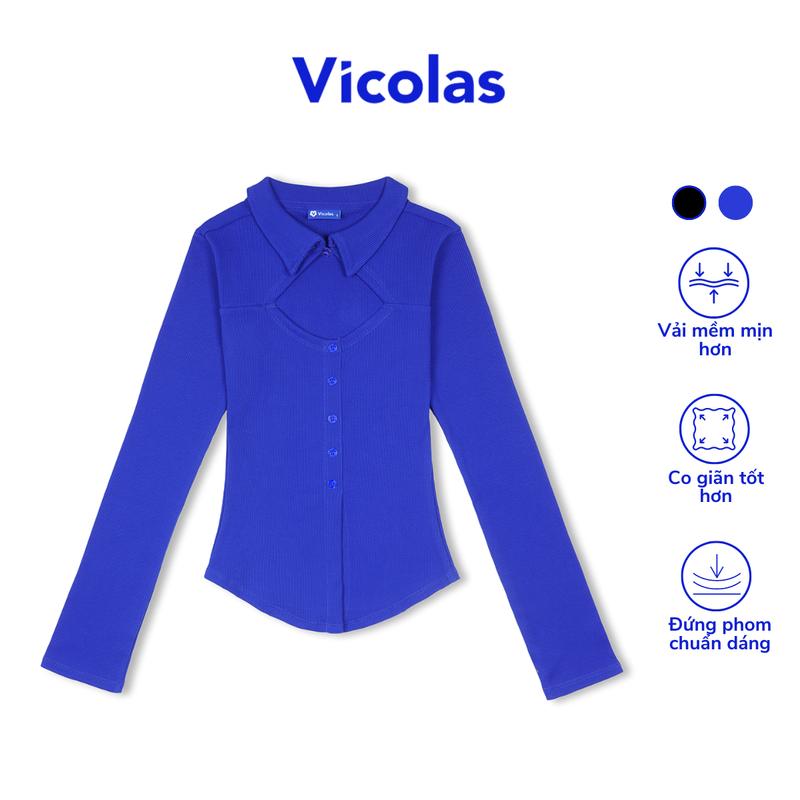 Áo thun nữ tay dài khoét ngực áo Vicolas - VICO44