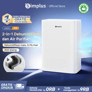 Simplus 2 IN 1 Dehumidifier dan Pembersih Udara 750ml/hari 1,5L Filter Hepa H11 Kualitas Tinggi 12 . 12