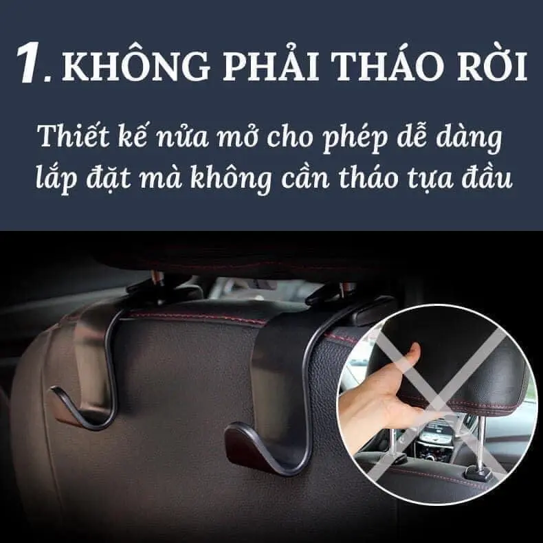 Móc treo đồ sau ghế ô tô 0