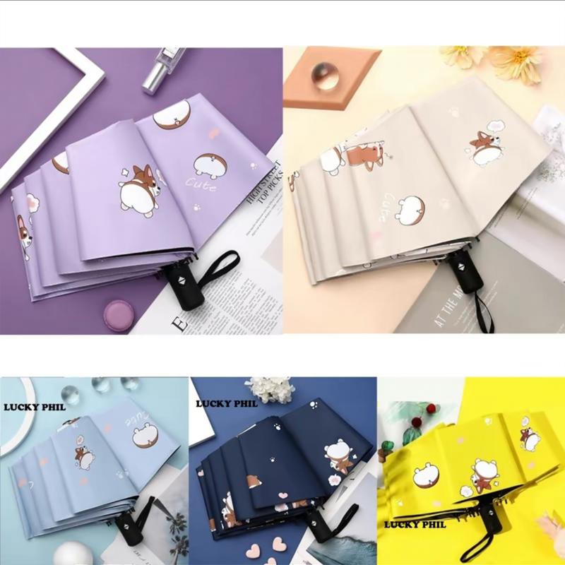 Product Introduction of Lucky Dog multi-color pattern automatic opening and closing umbrella, with UV protection and windproof design, suitable for couples and girlfriends in rainy and sunny days, D12 4