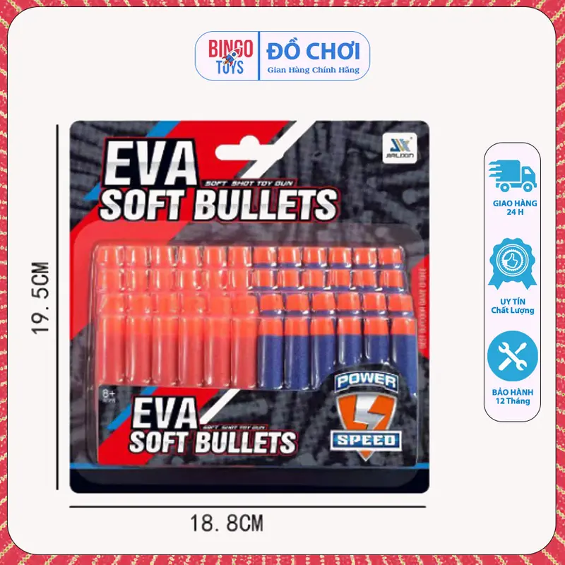 Đồ Chơi Trẻ Em Viên Xốp Nerf - 48 Viên - 2 Màu Xanh và Đỏ Toy Pin 0