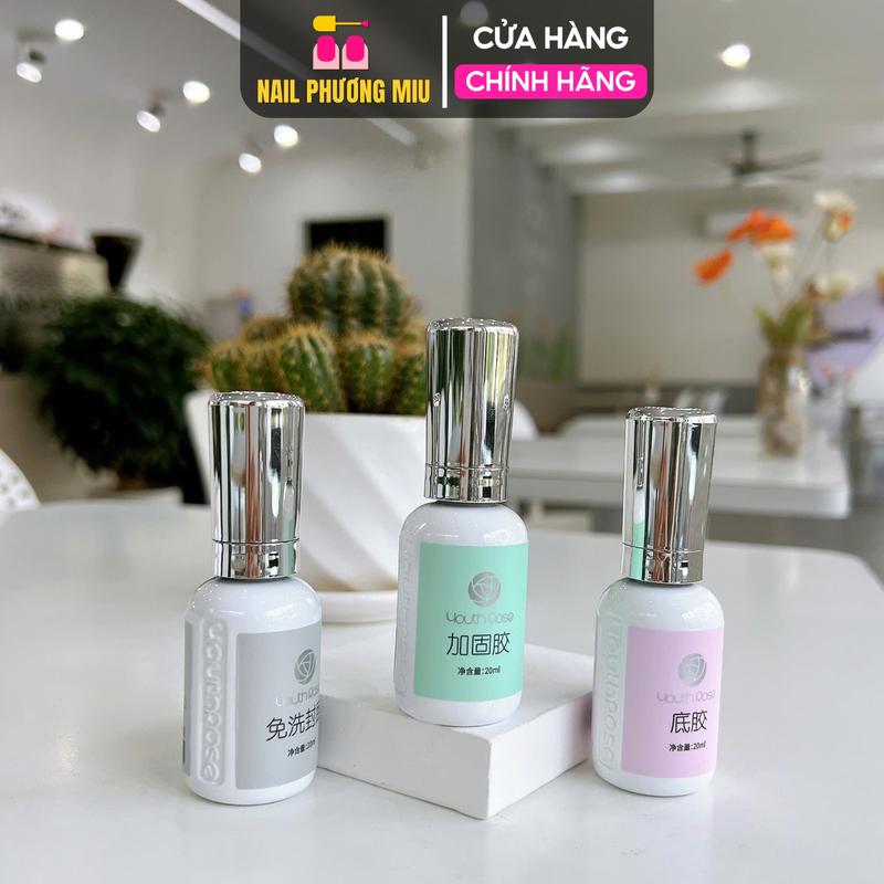   Chính Hãng  Base Top Cứng Móng Hoa Hồng Youth Rose 20ml Làm Nail Cho Nữ Sơn Gel Bền Mượt Độ Bám Cao Dễ Kéo Mượt Nữ Women 