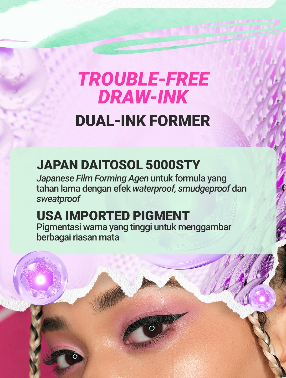 DAZZLE ME Lock & Wing! Duo Eyeliner Series Hyper Stay and Hyper Slim Smudgeproof Transferproof Waterproof Eyeliner Expert Tip