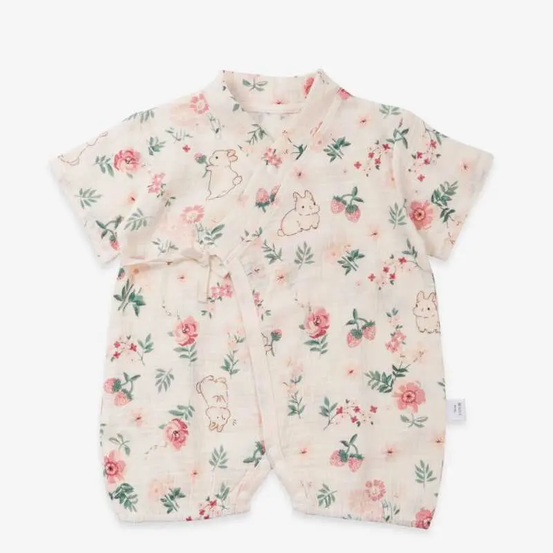 Baby Bodysuits Kimono Style Gauze Cotton Boy Girl Pamas Air conditioned Clothes Summer