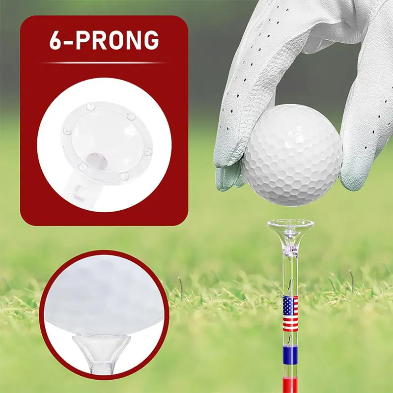 Clear Golf Tee, 60pcs/box Professional Plastic Golf Training Tee, Golf Accessories for Outdoor Golf Course Practice 7