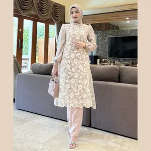 SETELAN AQEELA BAHAN TILE BORDIR + BAMBO SILK  + SHINE CRUST