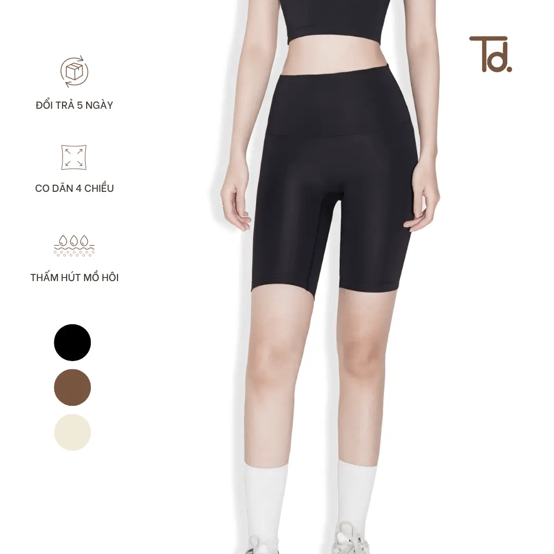 Quần Ngang Gối Biker Thể Thao - VITAboost - Studio Tamarind - Co giãn tốt, thoáng khí, mềm mịn, thoải mái - Thời trang Sport bộ quần áo thể thao đồ biker nữ Tập Yoga
