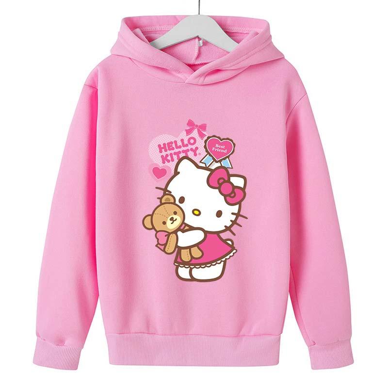 Product Introduction of New Hello Kitty Kawaii Kids Fashion Boys Clothing Autumn Baby Girls Clothes Cat Suit Children Hoodies Toddler Casual Tracksuits 1
