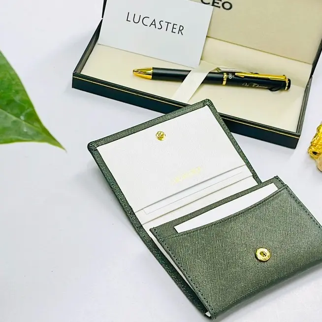 ,ví nữ mini nhỏ gọn bỏ tiền gập đôi và thẻ atm  kiểu dáng hàn quốc  thương hiệu lucaster bh 12 tháng (ib shop nội dung khắc) Wallet Hình Chữ Nhật 2