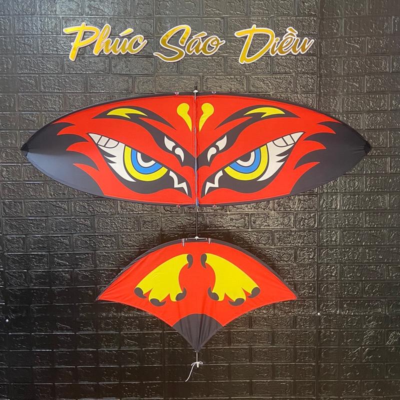 Diều lắp ghép đuôi cá khung carbon áo vải Ưng đỏ 1m70