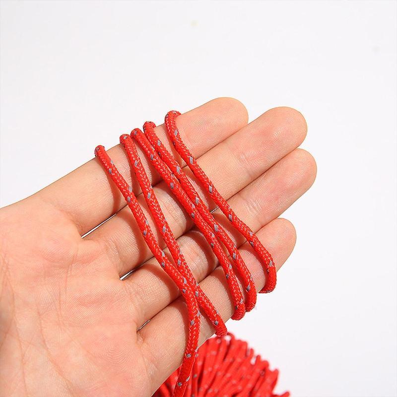 【Huichi2】20M 2Mm Reflective Paracord Tent Cord Rope Camping Awning Rope Runner Guy Line 8