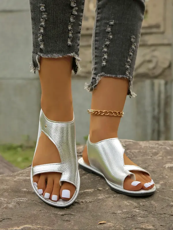 Women's Fashionable Plain Color Toe Thong Sandals, Casual Versatile Buckle Sandals for Summer, Lightweight Breathable Comfortable Shoes for Daily Wear 0