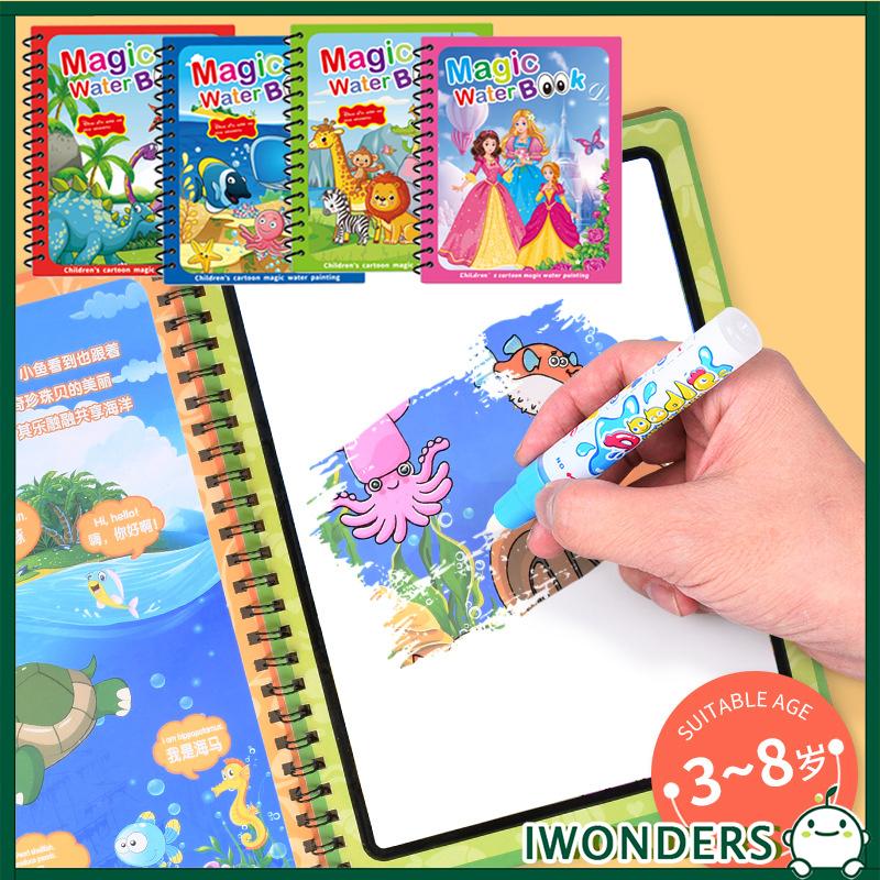 Sách Vẽ Nước Ma Thuật Dành Cho Trẻ Em Vẽ Tranh Graffiti Nước Trong Có Thể Tái Sử Dụng Sách Tô Màu Đồ Chơi Giáo Dục Cho Bé