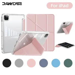 Y-shaped Clear Case for iPad 11th 10th Gen Air 6th 11 inch M3 2025 Pro 13 M4 9th 8th 7th Gen 10.2 Air5 Air4 10.9 6th 5th Pro 11 12.9 Mini 7 6 Casing Cover with Pencil Holder