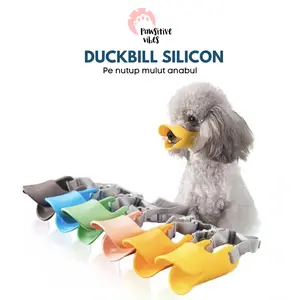 Duckbill Silicon Penutup Mulut Anjing Lucu Bentuk Mulut Bebek Anti Gigit Gigitan Masker Moncong