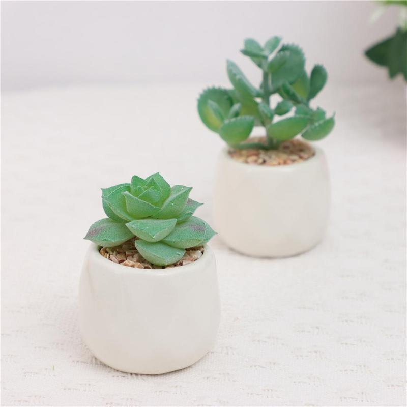 Mini Succulent Potted Plant, 4 Counts Mini Faux Succulent Potted Plant, Decorative Plants for Home Office Desktop, Home Decor Supplies 6