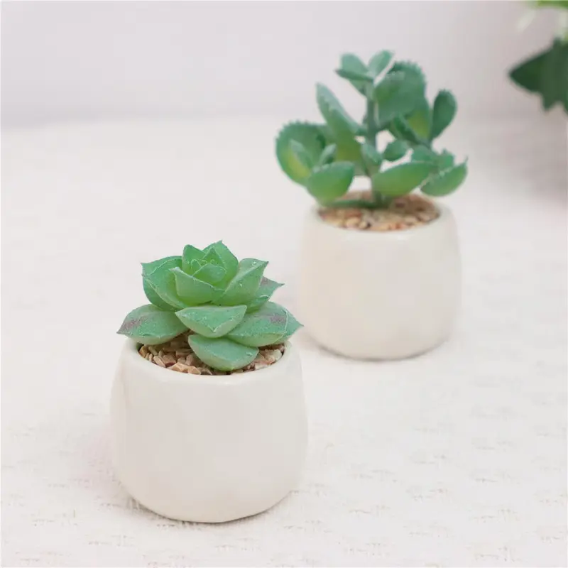Mini Succulent Potted Plant, 4 Counts Mini Faux Succulent Potted Plant, Decorative Plants for Home Office Desktop, Home Decor Supplies 6