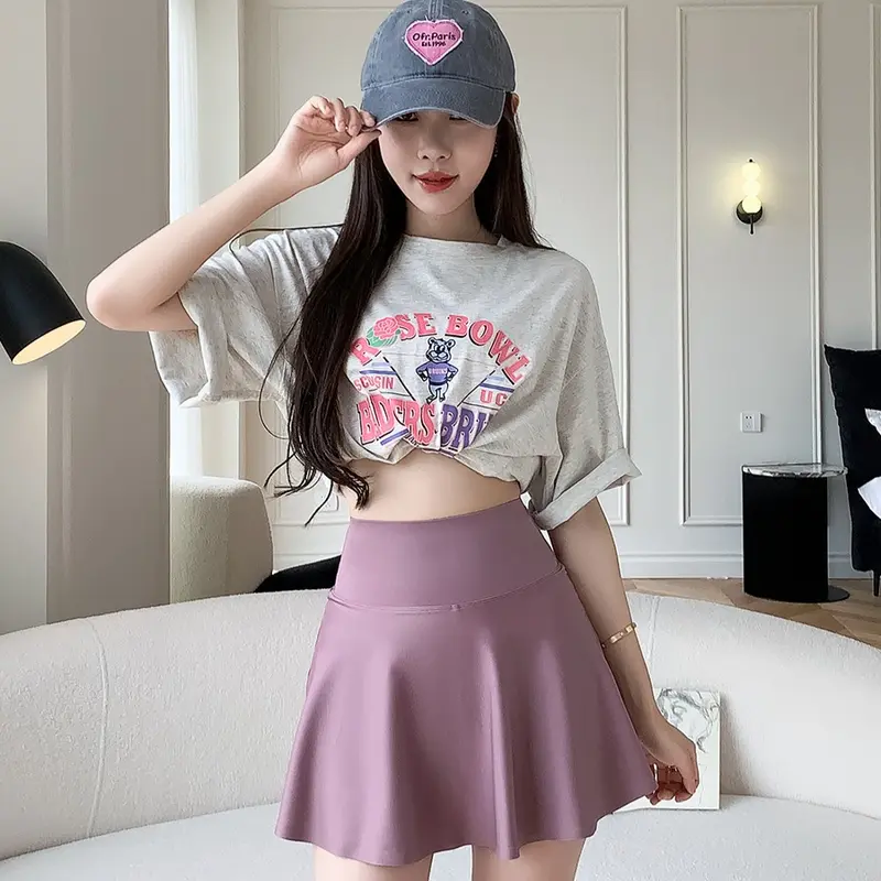 [ Fiery Sport ]   Fiery Sport | Rok Tenis Sport Wanita Dengan Celana Dalam Anti Tembus Bahan Nyaman High Waist Skort Pendek Untuk Golf & Workout ROK PENDEK 6