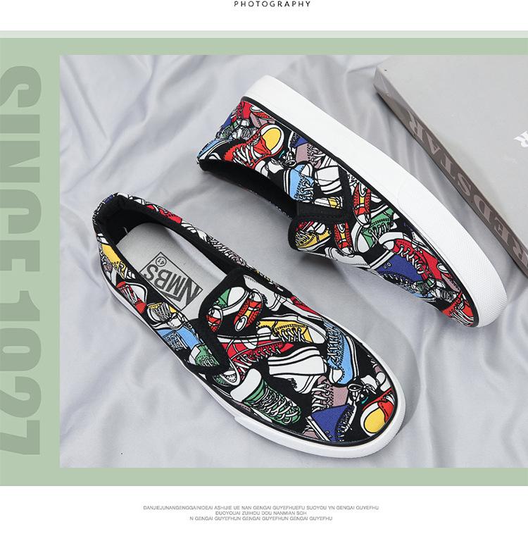 Product Introduction of Giày Lười Không Đều Với Graffiti Cho Nam, Giày Thường Ngày Đế Bằng Phong Cách Hàn Quốc, Giày Trượt Băng, Cá Tính, Mùa Thu 2023 Shoes Shoes 10