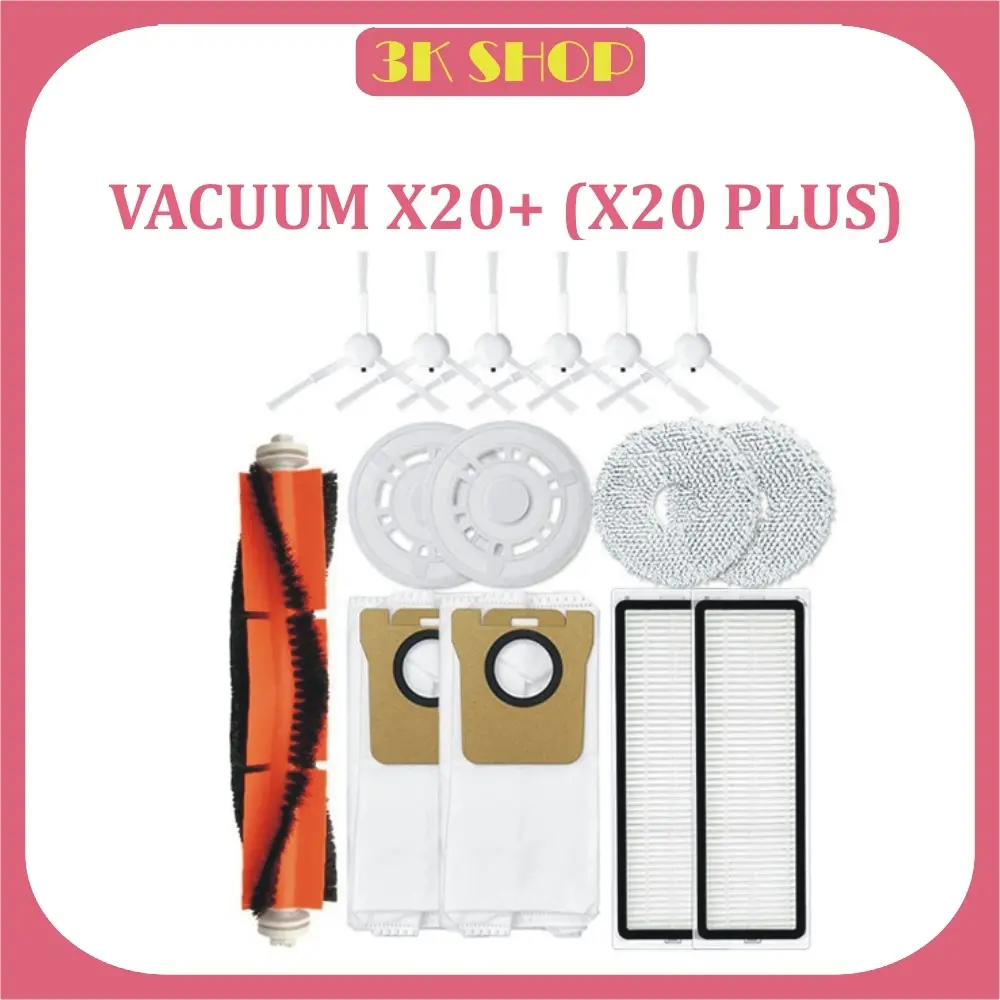 Phụ kiện Robot hút bụi X20+ , X20 Plus , Lọc hepa , Khăn, Chổi giữa, Chổi cạnh, Túi rác