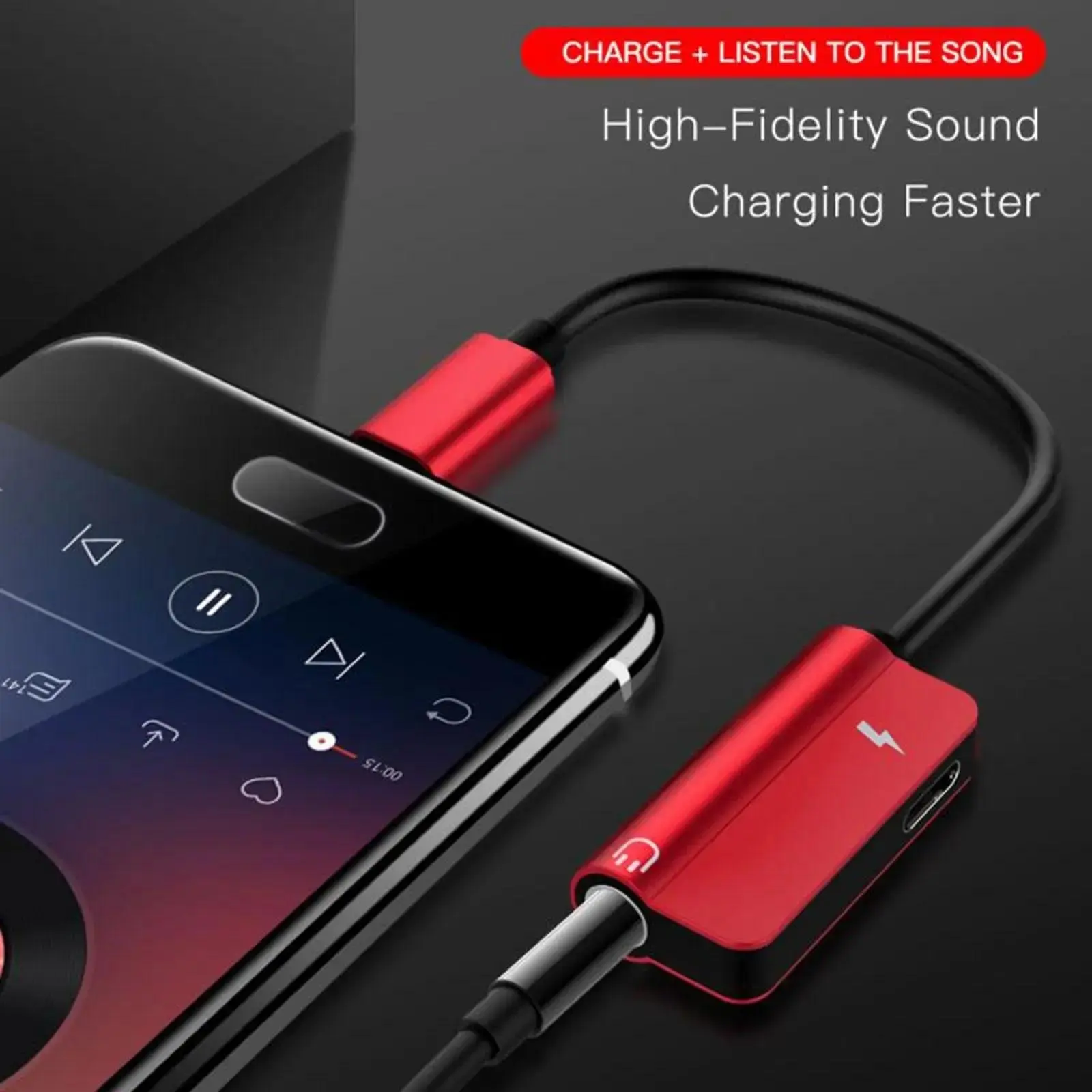 Type-C to 3.5mm headphone audio adapter Type-C 2-in-1 audio adapter